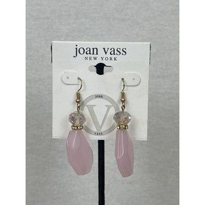 Joan Vass Pink/Gold Dangle Earrings
